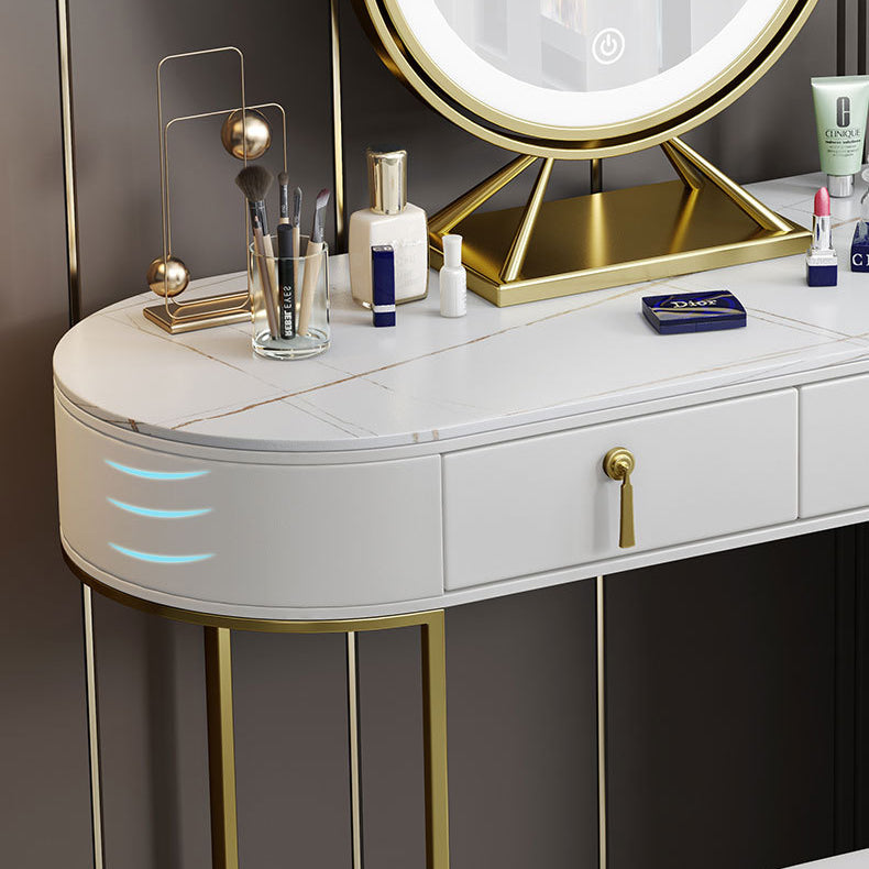 Stone Top Vanity Makeup Table with 5 Storage Drawers for Bedroom Clearhalo 'Bedroom Furniture' 'furn' 'furn_makeup_vanities' 'Furniture' 'Makeup Vanities' 'makeup_vanities' 6489761
