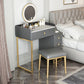 Glam Slate Top Vanity Table with 4 Drawer Dressing Table in Grey Clearhalo 'Bedroom Furniture' 'furn' 'furn_makeup_vanities' 'Furniture' 'Makeup Vanities' 'makeup_vanities' 6489773
