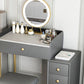Glam Slate Top Vanity Table with 4 Drawer Dressing Table in Grey Clearhalo 'Bedroom Furniture' 'furn' 'furn_makeup_vanities' 'Furniture' 'Makeup Vanities' 'makeup_vanities' 6489776