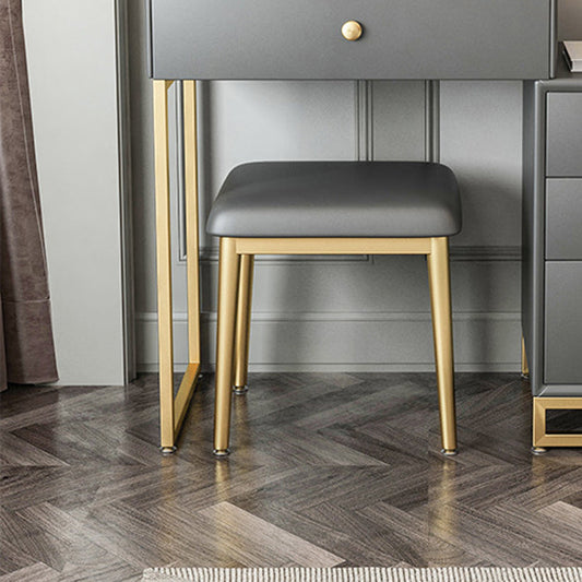 Glam Slate Top Vanity Table with 4 Drawer Dressing Table in Grey Clearhalo 'Bedroom Furniture' 'furn' 'furn_makeup_vanities' 'Furniture' 'Makeup Vanities' 'makeup_vanities' 6489777