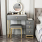 Glam Slate Top Vanity Table with 4 Drawer Dressing Table in Grey Clearhalo 'Bedroom Furniture' 'furn' 'furn_makeup_vanities' 'Furniture' 'Makeup Vanities' 'makeup_vanities' 6489779