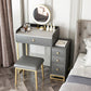 Glam Slate Top Vanity Table with 4 Drawer Dressing Table in Grey Clearhalo 'Bedroom Furniture' 'furn' 'furn_makeup_vanities' 'Furniture' 'Makeup Vanities' 'makeup_vanities' 6489782