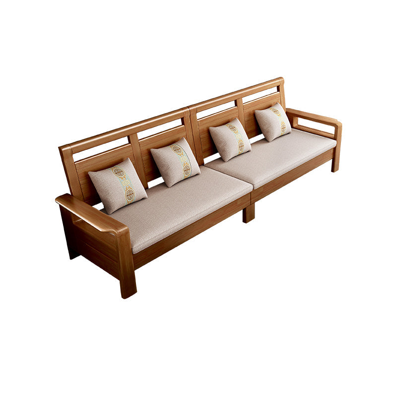 37"H Contemporary Sectional Sofa Fabric Sectional with Bostol Pillows 104"L x 30"W x 37"H Cotton Horizontal Clearhalo 'furn' 'furn_sectionals' 'Furniture' 'Living Room Furniture' 'Sectionals' 6489792