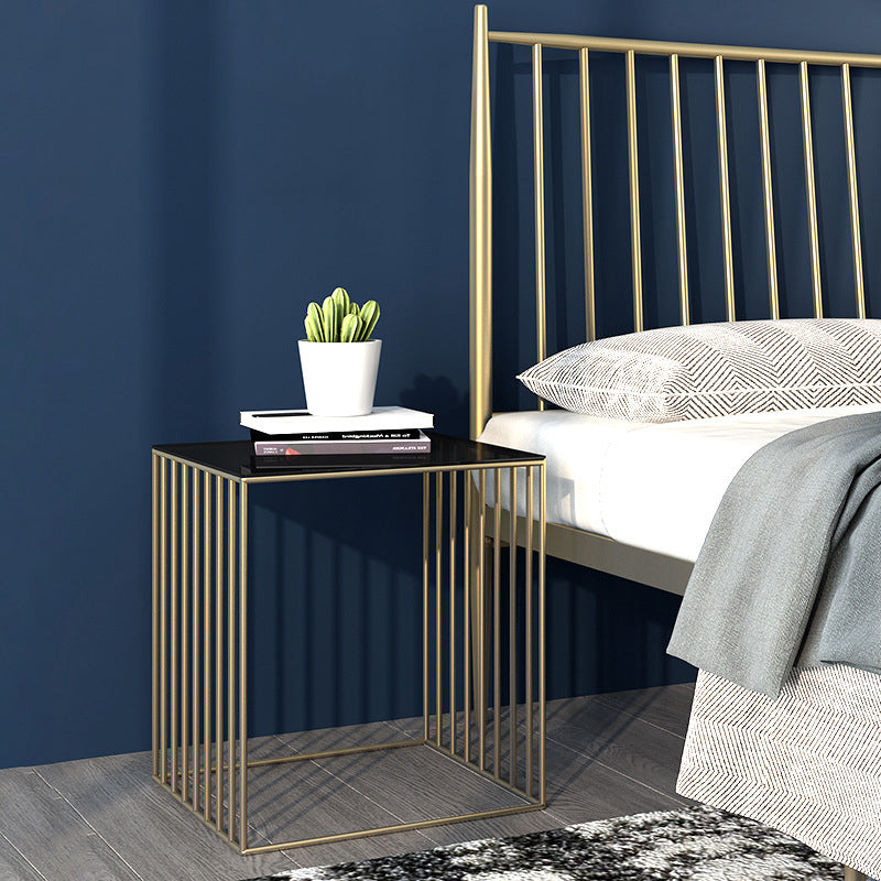 Mid-Century Metal Frame Rectangular Metal Wrap Living Room Side Table Gold 1 Clearhalo 'Coffee & Accent Tables' 'End & Side Tables' 'end_side_tables' 'furn' 'furn_end_side_tables' 'Furniture' 'Living Room Furniture' 6489888