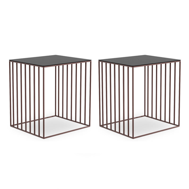 Mid-Century Metal Frame Rectangular Metal Wrap Living Room Side Table Bronze 2 Clearhalo 'Coffee & Accent Tables' 'End & Side Tables' 'end_side_tables' 'furn' 'furn_end_side_tables' 'Furniture' 'Living Room Furniture' 6489894