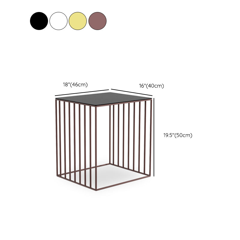 Mid-Century Metal Frame Rectangular Metal Wrap Living Room Side Table Clearhalo 'Coffee & Accent Tables' 'End & Side Tables' 'end_side_tables' 'furn' 'furn_end_side_tables' 'Furniture' 'Living Room Furniture' 6489897