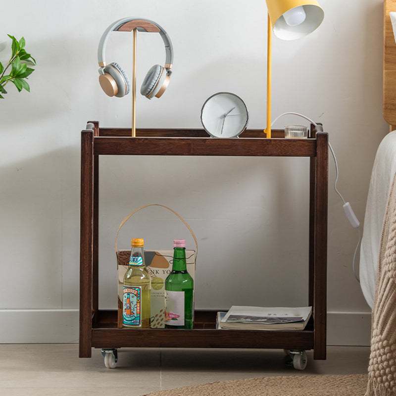 Contemporary Solid Wood with Shelf Rectangular Double Tier Side Table Clearhalo 'Coffee & Accent Tables' 'End & Side Tables' 'end_side_tables' 'furn' 'furn_end_side_tables' 'Furniture' 'Living Room Furniture' 6489932