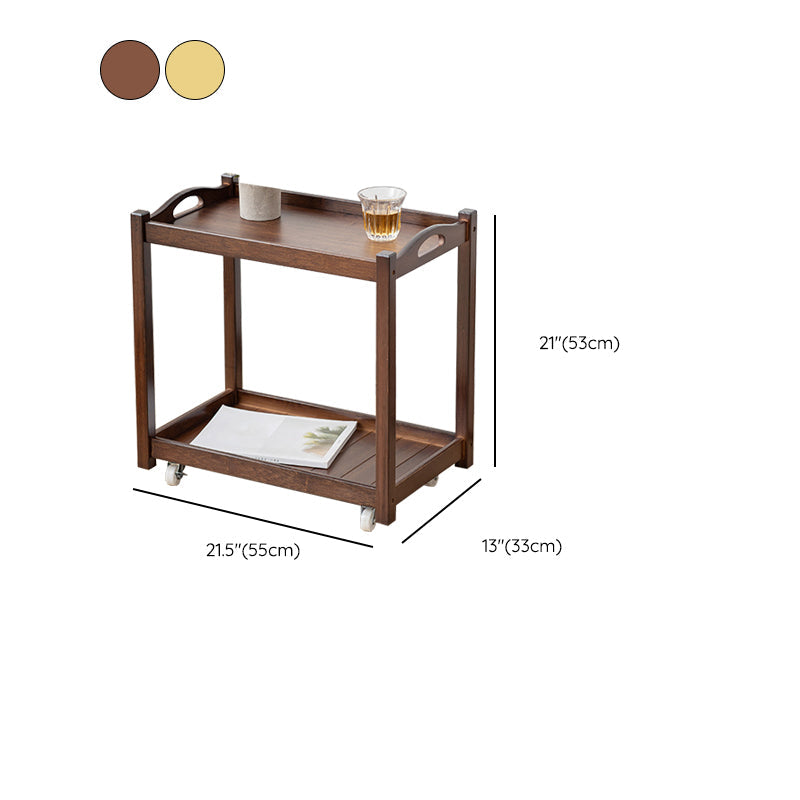 Contemporary Solid Wood with Shelf Rectangular Double Tier Side Table Clearhalo 'Coffee & Accent Tables' 'End & Side Tables' 'end_side_tables' 'furn' 'furn_end_side_tables' 'Furniture' 'Living Room Furniture' 6489964