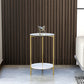 23.62 "Mesa lateral de altura Modernismo Gold Glass Top Table