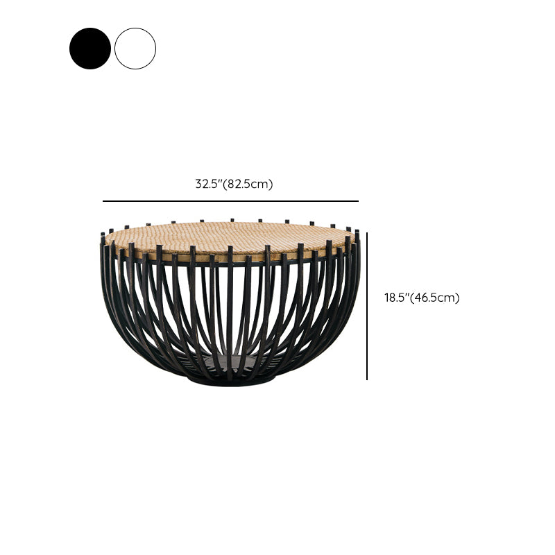 Rustic Solid Wood End Table Round Accent Side Table in Distressed Finish