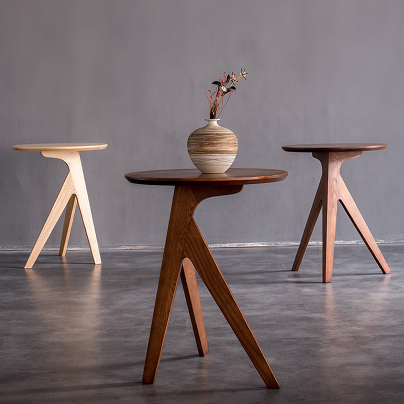 Skandinavische massive Holzendtisch -Ecktisch für Wohnzimmer