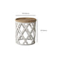 Rustic Drum Side Table Solid Wood Sofa Side Accent Table in Distressed White Clearhalo 'Coffee & Accent Tables' 'End & Side Tables' 'end_side_tables' 'furn' 'furn_end_side_tables' 'Furniture' 'Living Room Furniture' 6490096