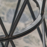 Tavolo laterale superiore del vassoio rotondo in legno rustico e snack di estremità laterale in metallo