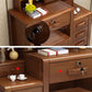 Traditional Solid Wood Make-up Vanity with Mirror and Stool,6 Drawers Clearhalo 'Bedroom Furniture' 'furn' 'furn_makeup_vanities' 'Furniture' 'Makeup Vanities' 'makeup_vanities' 6490142