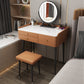 3 Drawers Make-up Vanity with Stool Stone Top Modern Dressing Table