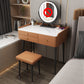 3 Drawers Make-up Vanity with Stool Stone Top Modern Dressing Table