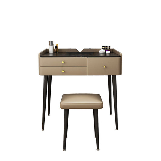 3 Drawers Make-up Vanity with Stool Stone Top Modern Dressing Table