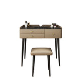 3 Drawers Make-up Vanity with Stool Stone Top Modern Dressing Table