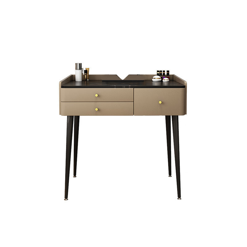 3 Drawers Make-up Vanity with Stool Stone Top Modern Dressing Table