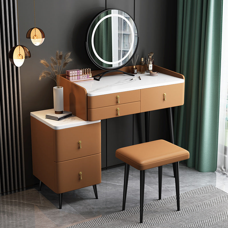 Tocador de maquillaje de dormitorio 31.50 "tocador moderno alto con 5 cajones