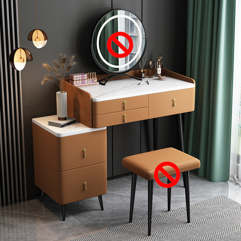 Trucco per il trucco della camera da letto 31,50 "tavolo da toeletta moderno con 5 cassetti