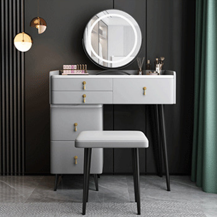 ベッドルームメイクアップバニティ31.50 "5つの引き出し付きの高モダンなドレッシングテーブル