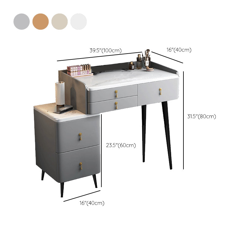 Trucco per il trucco della camera da letto 31,50 "tavolo da toeletta moderno con 5 cassetti