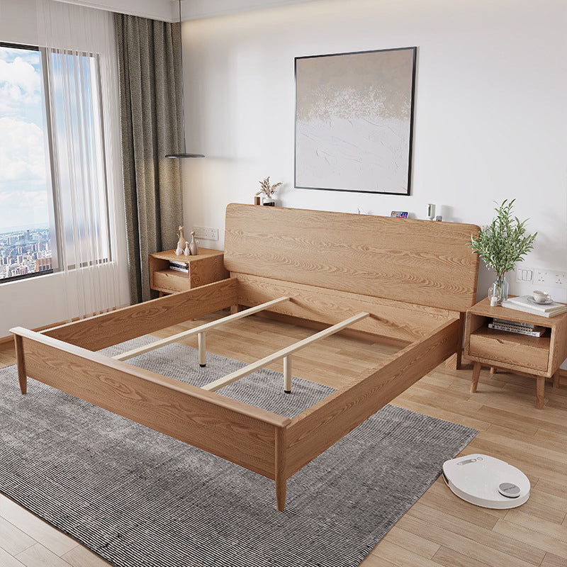 Contemporary Standard Bed Espresso Solid Wood Panel Bed with Headboard Queen Single Bed Clearhalo 'Bedroom Furniture' 'Beds' 'furn' 'furn_beds' 'Furniture' 6490256