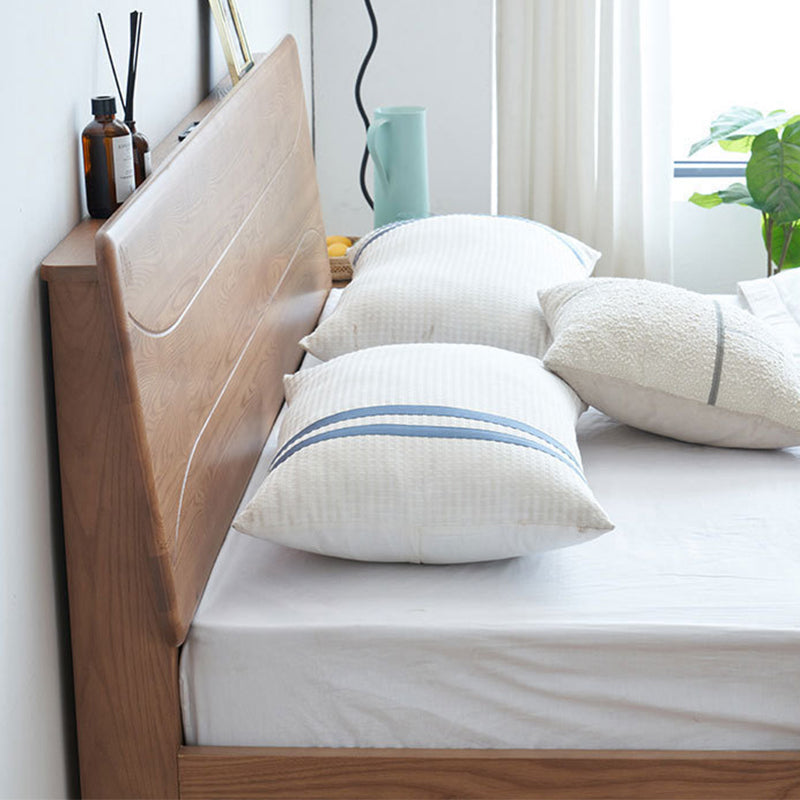 Contemporary Standard Bed Espresso Solid Wood Panel Bed with Headboard Clearhalo 'Bedroom Furniture' 'Beds' 'furn' 'furn_beds' 'Furniture' 6490262