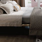 Modern Standard Bed Foam Slat Bed with Upholstered Headboard