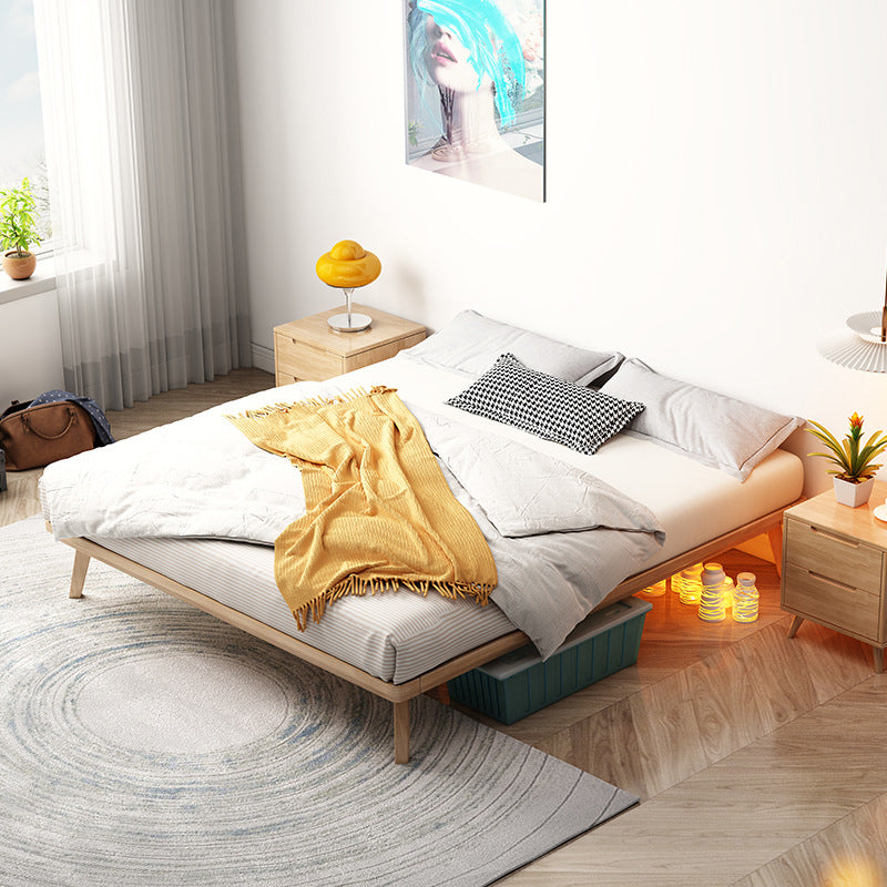 Natuurlijk platform bed vast hout platform bedframe in rubberwood