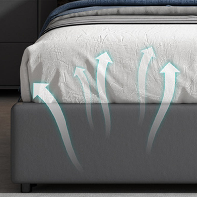 Piattaforma grigia cornice letto a piattaforma contemporanea con portata