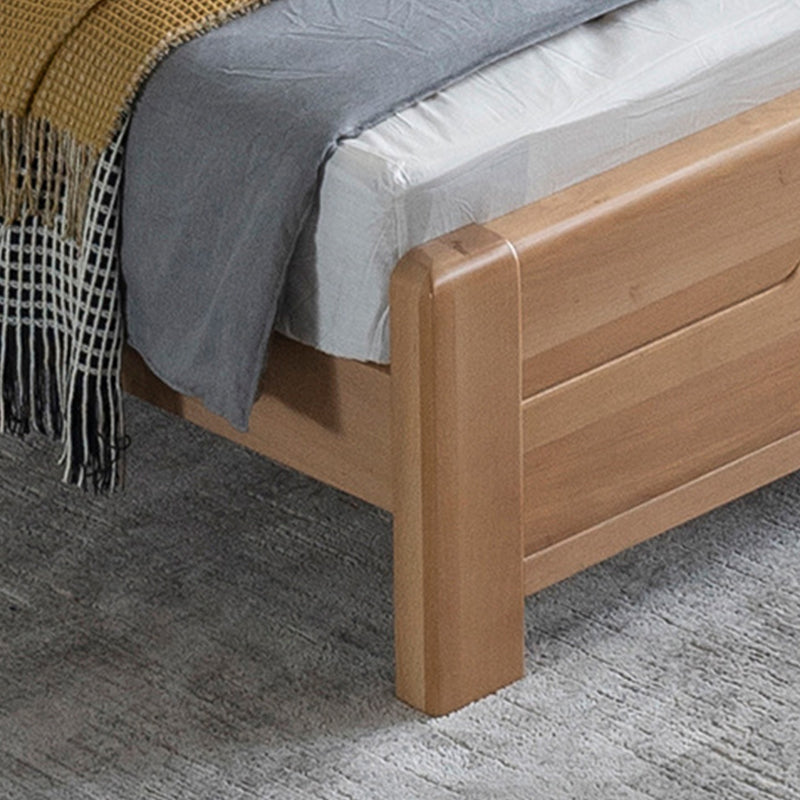 Modern Solid Wood Panel Bed Natural Rectangular Standard Bed with Headboard Clearhalo 'Bedroom Furniture' 'Beds' 'furn' 'furn_beds' 'Furniture' 6490380