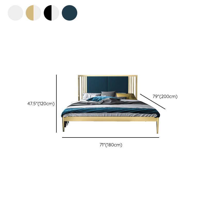 Glam Open-Frame Bed Foam Rectangular Standard Bed with Custom Gold Leg