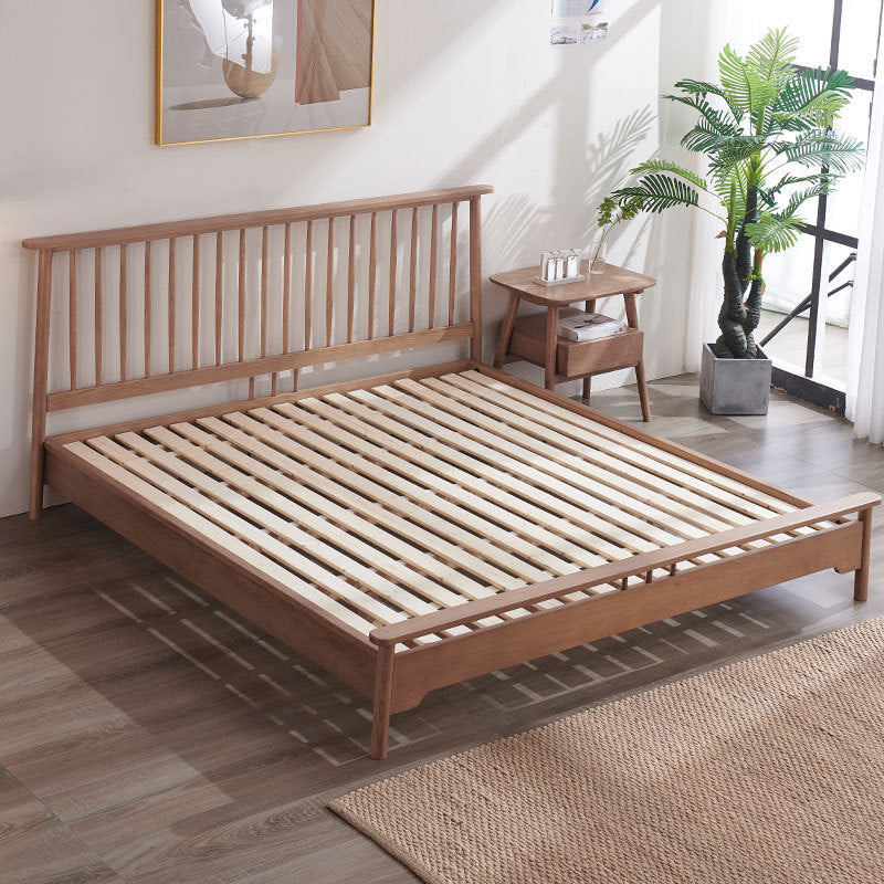Letto a frammento aperto in legno massiccio letto standard di cenere contemporanea con gambe