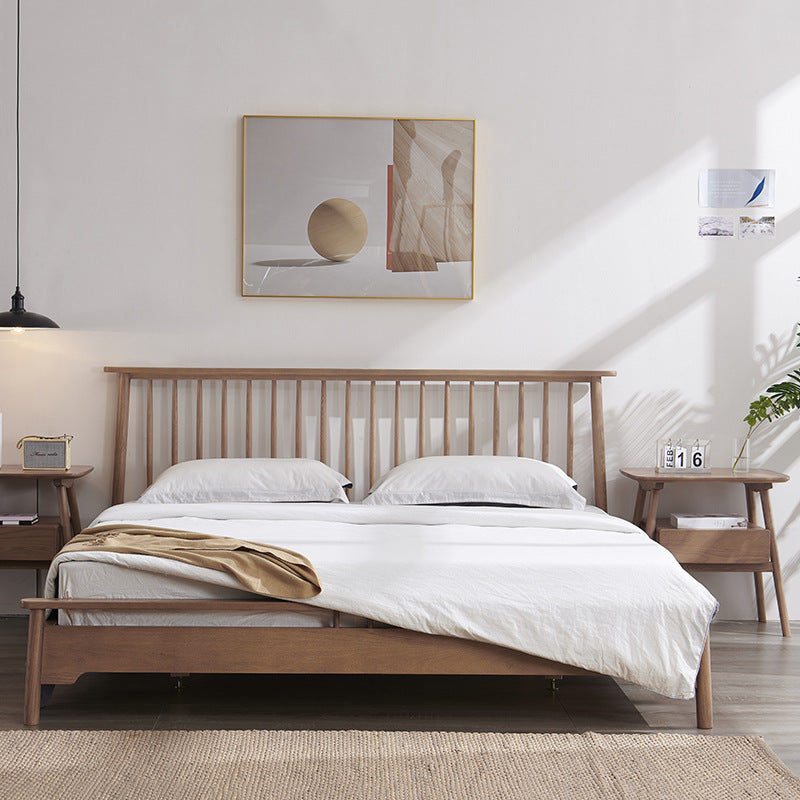 Letto a frammento aperto in legno massiccio letto standard di cenere contemporanea con gambe