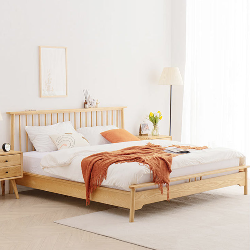 Letto a frammento aperto in legno massiccio letto standard di cenere contemporanea con gambe