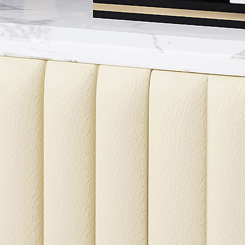 Marble Vanity Table with 1 Storage Drawer Glam Makeup Table for Bedroom Clearhalo 'Bedroom Furniture' 'furn' 'furn_makeup_vanities' 'Furniture' 'Makeup Vanities' 'makeup_vanities' 6490487