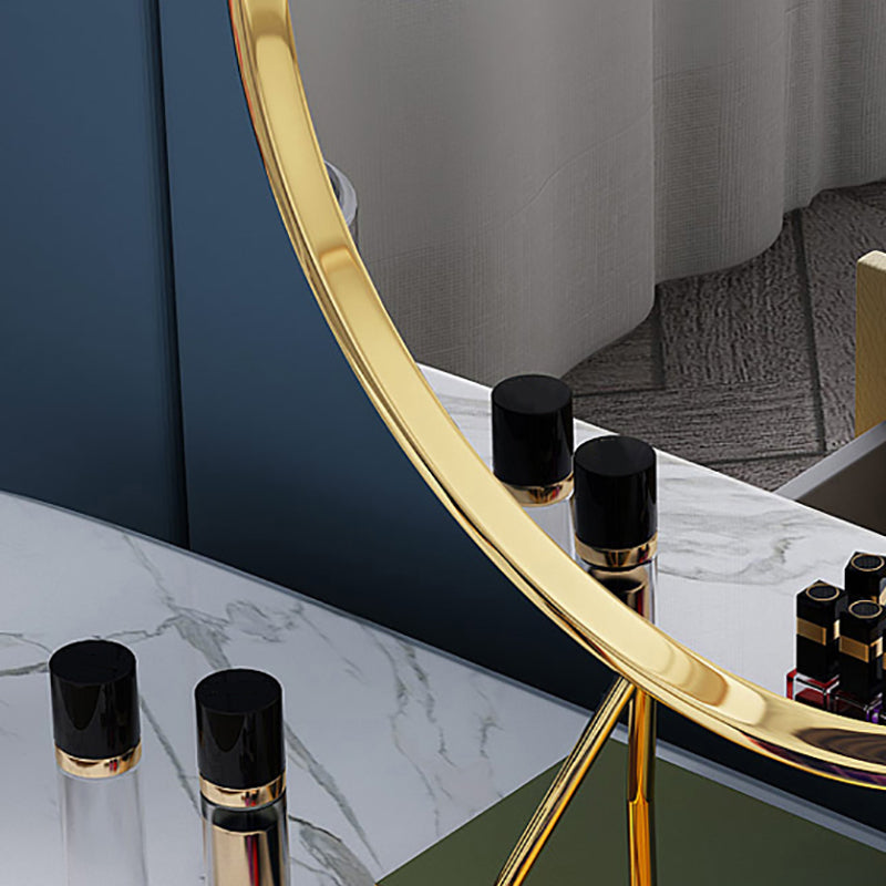 Marble Vanity Table with 1 Storage Drawer Glam Makeup Table for Bedroom Clearhalo 'Bedroom Furniture' 'furn' 'furn_makeup_vanities' 'Furniture' 'Makeup Vanities' 'makeup_vanities' 6490489