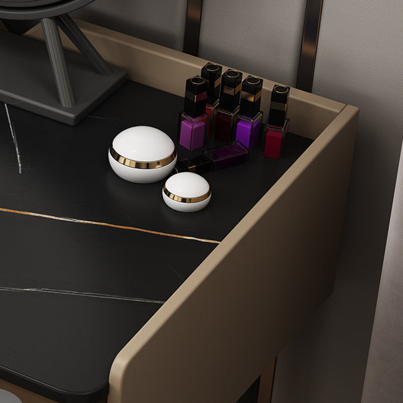 17.32" Wide Vanity Table with 3 Storage Drawers Stone Makeup Table