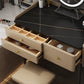 17.32" Wide Vanity Table with 3 Storage Drawers Stone Makeup Table