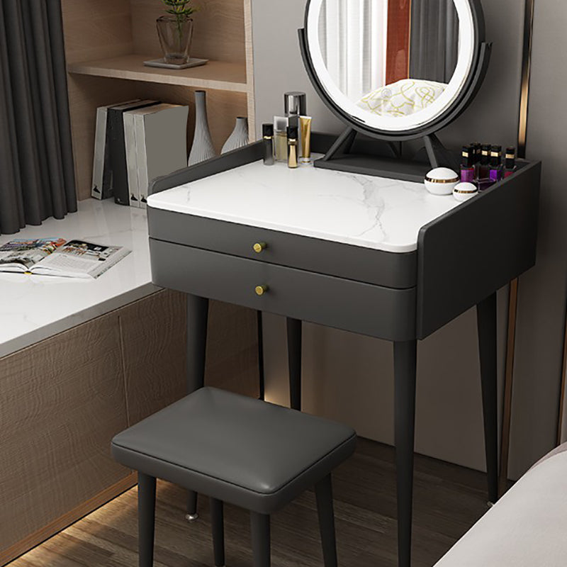 Table de vanité en pierre avec 2 tiroirs de rangement 17,32 "de large table de maquillage de large