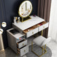 Glam Stone Vanity Table with 4 Storage Drawers 15.74" Wide Makeup Table Clearhalo 'Bedroom Furniture' 'furn' 'furn_makeup_vanities' 'Furniture' 'Makeup Vanities' 'makeup_vanities' 6490515