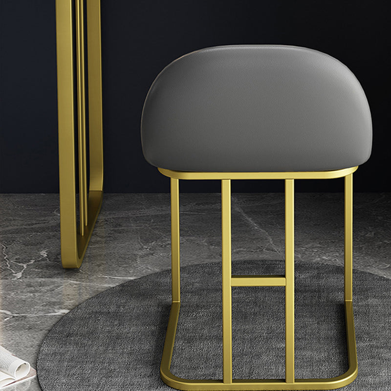 Glam Stone Vanity Table with 4 Storage Drawers 15.74" Wide Makeup Table Clearhalo 'Bedroom Furniture' 'furn' 'furn_makeup_vanities' 'Furniture' 'Makeup Vanities' 'makeup_vanities' 6490528