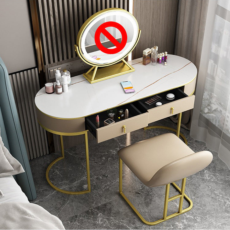 Mesa de tocador de pino glam con heces y 2 cajones de 15.74 "mesa de maquillaje ancha