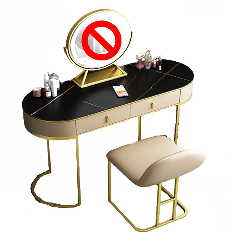 Mesa de tocador de pino glam con heces y 2 cajones de 15.74 "mesa de maquillaje ancha