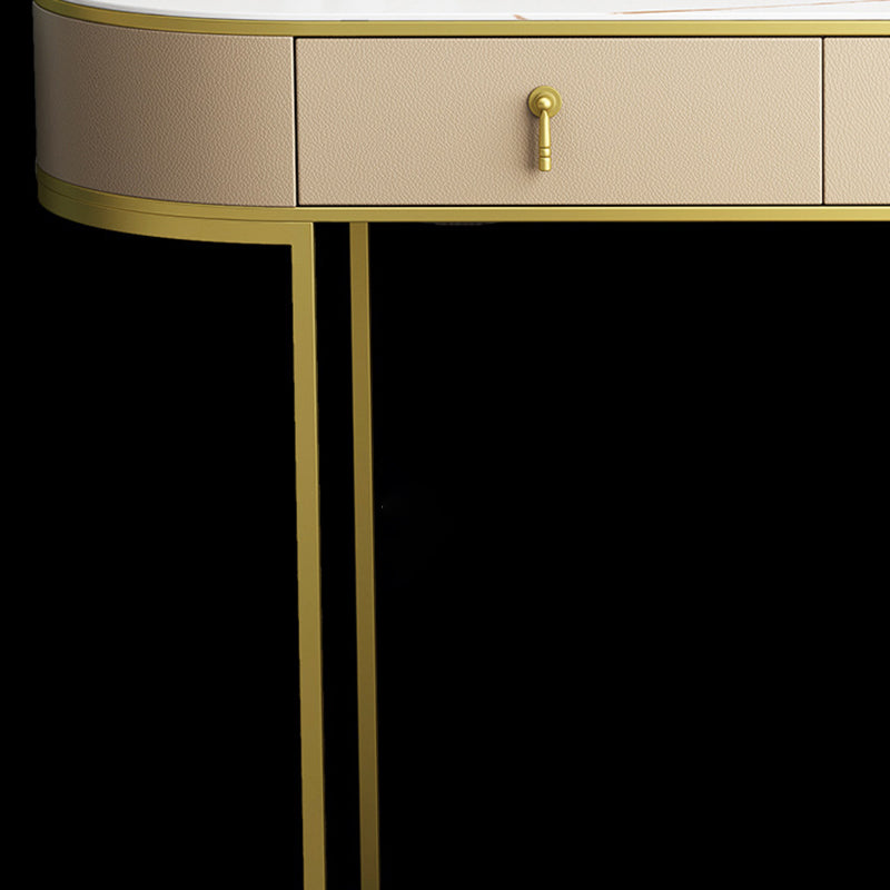 Mesa de tocador de pino glam con heces y 2 cajones de 15.74 "mesa de maquillaje ancha