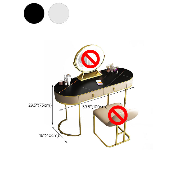 Mesa de tocador de pino glam con heces y 2 cajones de 15.74 "mesa de maquillaje ancha