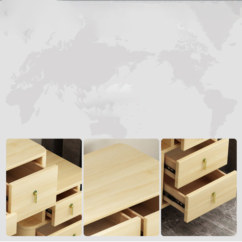 Glam Stone ijdelheidstabellen 15,74 "brede make -uptafel met 7 opbergladen