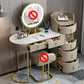 15.74" Wide Vanity Tables Stone Makeup Table with 6 Storage Drawers